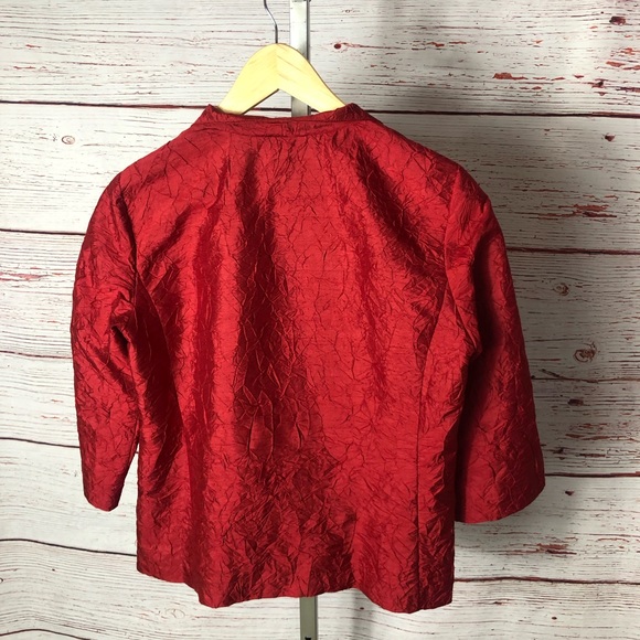 Eileen Fisher Crushed Silk Dupioni Blazer - Picture 6 of 7